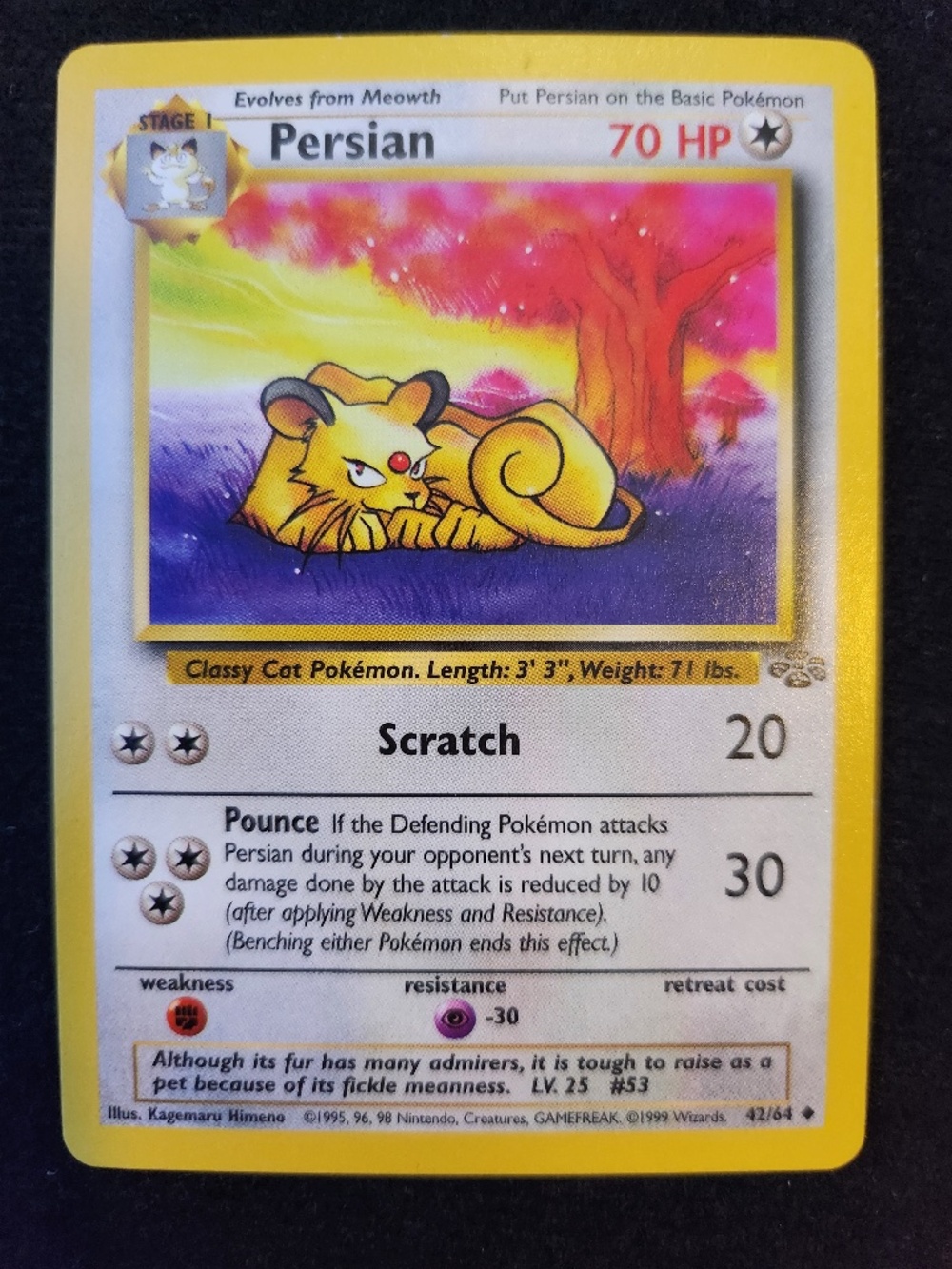 Persian (42/64) - Original Pokémon Trading Card Game - Jungle (1999)